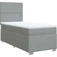 Syfax Boxspringbett mit Matratze Hellgrau 90x200 cm Stoff