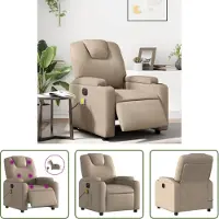 The Living Store Massagesessel Elektrisch Cappuccino-Braun Kunstleder