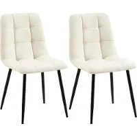 CLP 2er Set Esszimmerstuhl Tilde gepolstert mit Rückenlehne bis 150 kg belastbar creme Material Stoff