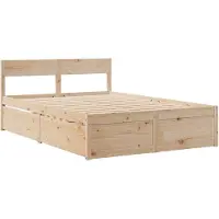 Syfax Massivholzbett ohne Matratze 140x190 cm Kiefernholz
