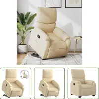 The Living Store Relaxsessel mit Aufstehhilfe Creme Stoff