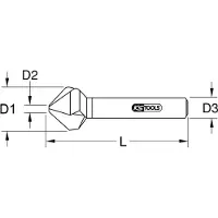 Ks Tools 336.0077, Bohrer, Entgratfräser, Drehung der rechten Hand, 8,3 mm, 50 mm, Metall, Nicht-eisenhaltiges Metall, Stahl