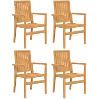 vidaXL "2026 MODERNE"Gartenstühle - Gartenmöbel - Balkonstuhl 4er-set - multifunktional& Moderne - Stapelbar 56,5x57,5x91 cm Massivholz Teak - Stühle für Garten, Balkon CC8222452