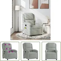The Living Store Massagesessel Hellgrau Samt
