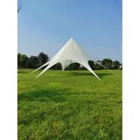 Mendler Sternzelt creme, 14 m Durchmesser, 5 m Höhe, 2,10 m Durchgangshöhe, 40 m² überdachte Fläche, Modell HLO-CP18