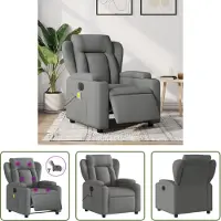 The Living Store Massagesessel Elektrisch Dunkelgrau Stoff