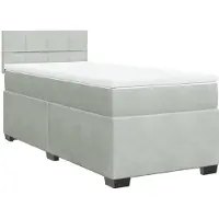 Syfax Boxspringbett mit Matratze Hellgrau 90x200 cm Samt