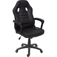 Mendler Bürostuhl HWC-F59, Schreibtischstuhl Drehstuhl Racing-Chair Gaming-Chair, Kunstleder schwarz