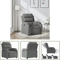 The Living Store Relaxsessel Dunkelgrau Stoff
