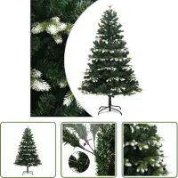 The Living Store Künstlicher Weihnachtsbaum Klappbar Beschneit 150 cm