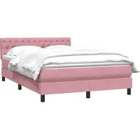 Syfax Boxspringbett mit Matratze Rosa 160x210 cm Samt
