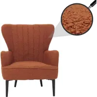 MCW Lounge-Sessel MCW-K37, Cocktail-/Ohrensessel Polsterstuhl Retro Vintage Stoff Bouclé (600g/m²) terrakotta