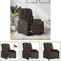 The Living Store Relaxsessel Elektrisch Dunkelbraun Stoff