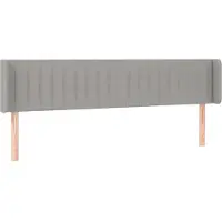 Syfax Kopfteil mit Ohren Hellgrau 183x16x78/88 cm Stoff
