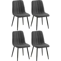 CLP 4er Set Stühle Dijon mit Lehne schwarz Material Stoff