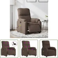 The Living Store Massagesessel Elektrisch Braun Mikrofasergewebe