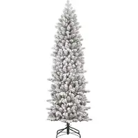 Black Box Trees Harma Schmaler Künstlicher Weihnachtsbaum - H260 x Ø73 cm - Grün gefrostet
