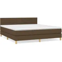 Syfax Boxspringbett mit Matratze Dunkelbraun 180x200 cm Stoff