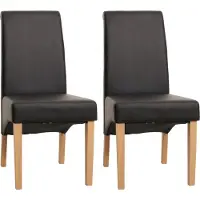 Mendler 2er-Set Esszimmerstuhl Küchenstuhl Stuhl M37 Kunstleder matt, schwarz, helle Füße