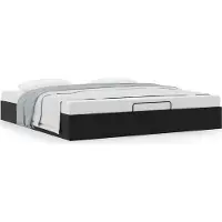 Syfax Ottoman-Bett ohne Matratze Schwarz 180x200 cm Kunstleder