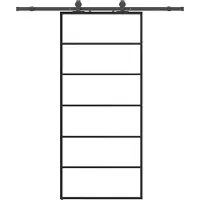 Syfax Schiebetür mit Beschlag Schwarz 90x205 cm ESG-Glas