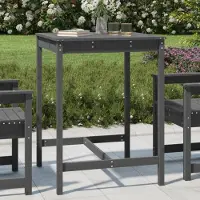Prolenta Maison Exclusive - Gartentisch Grau 82,5x82,5x110 cm Massivholz Kiefer