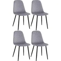 CLP 4er Set Stühle Giverny mit Ziernähten grün Material Samt