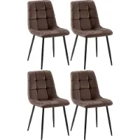 CLP 4er Set Esszimmerstuhl Tilde gepolstert mit Rückenlehne bis 150 kg belastbar braun Material Samt