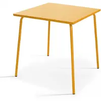 Oviala Quadratischer Gartentisch aus Metall GELB - Palavas