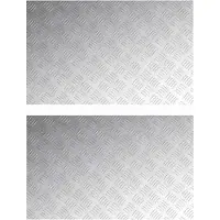 vidaXL Treppe Tritt Rechtwinklig 2 pcs Silber 80 x 50 cm Aluminium