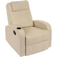 Mendler Fernsehsessel Brüssel, TV Sessel Relaxsessel Liegesessel, Kunstleder creme