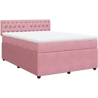Syfax Boxspringbett mit Matratze Rosa 140x190 cm Samt