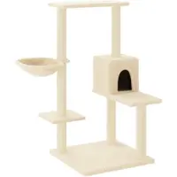 Syfax Kratzbaum mit Sisal-Kratzsäulen Creme 95 cm