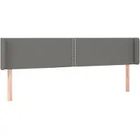 Syfax Kopfteil mit Ohren Dunkelgrau 183x16x78/88 cm Stoff