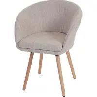 Mendler Esszimmerstuhl Malmö T633, Stuhl Küchenstuhl, Retro 50er Jahre Design Textil, creme/grau