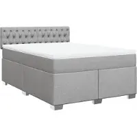 Syfax Boxspringbett mit Matratze Hellgrau 140x200 cm Stoff