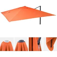 Mendler Ersatz-Bezug für Luxus-Ampelschirm MCW-A96, Sonnenschirmbezug Ersatzbezug, 3x4m (Ø5m) Polyester terracotta