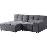 HOME DELUXE Modulares Sofa ORLENA - L Links Anthrazit |Ecksofa, Samtstoff, Samtsofa, Modulsofa