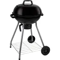 Alpina Charcoal BBQ - Kugelgrill Ø43 cm - Grill mit Deckel und Rädern - Integriertes Belüftungssystem - Herausnehmbare Aschenschale - Schwarz