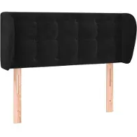 Syfax Kopfteil mit Ohren Schwarz 83x23x78/88 cm Samt