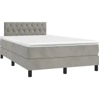Syfax Boxspringbett mit Matratze Hellgrau 120x200 cm Samt