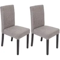 Mendler 2er-Set Esszimmerstuhl Stuhl Küchenstuhl Littau Textil, grau, dunkle Beine