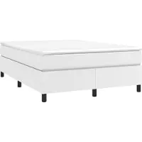 Syfax Boxspringbett mit Matratze Weiß 140x200 cm Kunstleder