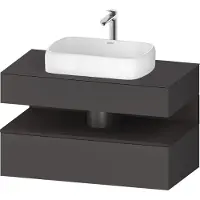 Duravit Collection One Konsolenwaschtischunterbau, 1 Auszug, 1 Schubkasten, Ausschnitt mittig, 1000x550x600mm, Nische Graphit Supermatt, QA4731080490000, Farbe: Graphit matt