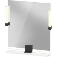 Duravit Sivida Spiegel, Diamantschwarz Matt, 650x36x650mm, Aufsatzleuchte, Sensorschalter, Netzanschluss, SV74210BD220000
