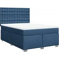 Syfax Boxspringbett mit Matratze Blau 140x190 cm Stoff