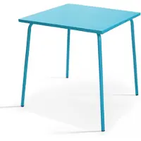 Oviala Quadratischer Gartentisch aus Metall Blau - Palavas