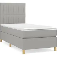 Syfax Boxspringbett mit Matratze Hellgrau 80x200 cm Stoff