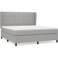 Syfax Boxspringbett mit Matratze Hellgrau 180x200 cm Stoff