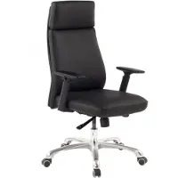 Amstyle Bürostuhl PORTO Echt-Leder Schwarz ergonomisch mit Kopfstütze Chefsessel Schreibtischstuhl ergonomisch mit Wippfunktion Drehstuhl